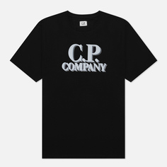 Мужская футболка C.P. Company 30/1 Jersey Logo Print, цвет чёрный, размер S