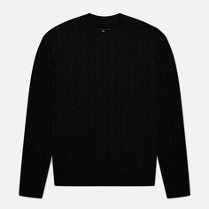 Мужской свитер Edwin Twisted Crew Neck, цвет чёрный, размер S