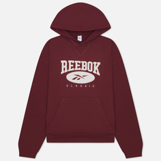 Женская толстовка Reebok Classics Natural Dye Big Logo Hoodie, цвет бордовый, размер XS