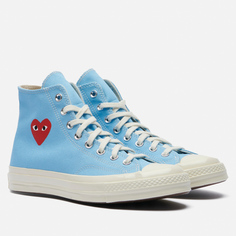 Мужские кеды Converse x Comme des Garcons Play Chuck 70 Hi, цвет голубой, размер 43 EU