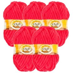Пряжа Adelia Пряжа ADELIA "DOLLY" 100% полиэстер 5 шт.х100г 40м, 100 % полиэстер, 100 г, 40 м, 5 шт., №09 красный