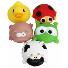 Набор для ванной ABtoys Веселое купание. Сачок с 5 фигурками животных (PT-01369), разноцветный