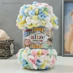 Пряжа "Puffy Fine Color" 100% микрополиэстер 14,5м/100гр (5949 детский) Alize