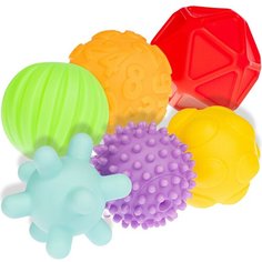 Игрушка развивающая Сенсорные мячики Bondibon "КАК трогательно!", ежики, 6 шт