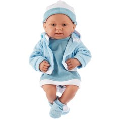 Пупс Junfa toys Pure Baby в голубом платье, 35 см, WJ-B9968 голубой