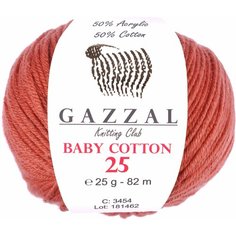 Пряжа GAZZAL Baby Cotton 25, 50 % хлопок, 50 % акрил, 25 г, 82 м, 1 шт., 3454