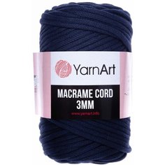 Пряжа YarnArt Macrame cord 3mm темно синий (751), 60%хлопок/40%полиэстер/вискоза, 85м, 250г, 1шт