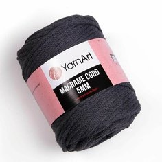 Пряжа YarnArt Macrame cord 5mm тёмно-серый (758), 60%хлопок/40%полиэстер/вискоза, 85м, 500г, 1шт
