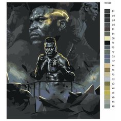 Картина по номерам W-590 "Камерунский боец без правил - Франсис Нганну" 80x100 Brushes Paints