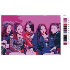 Картина по номерам V-87 "K-pop ITZY. Участники группы" 70x110 Brushes Paints