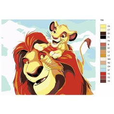 Картина по номерам Т69 "Король Лев и Симба", 80x100 см Brushes Paints