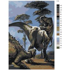 Картина по номерам Y-75 "Тираннозавр - Динозавры" 80x120 Brushes Paints
