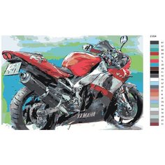 Картина по номерам Z834 "Спорт-Мотоцикл Yamaha" 80x120 Brushes Paints