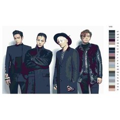 Картина по номерам V-83 "K-pop Big Bang. Участники группы" 70x110 Brushes Paints