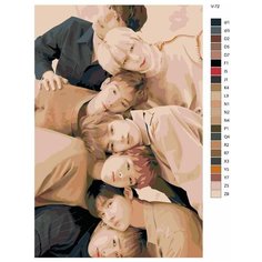 Картина по номерам V-72 "K-pop EXO. Участники группы" 80x120 Brushes Paints