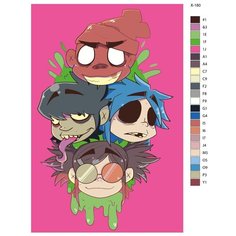 Картина по номерам X-180 "Виртуальная группа - Gorillaz" 80x120 Brushes Paints
