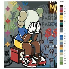 Картина по номерам W-353 "Игрушка xудожника (Брайан Доннелли) KAWS" 70x90 Brushes Paints