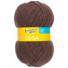 Пряжа Семеновская Olga (Ольга ПШ) кофе_NEW (13389), 50%шерсть/50%акрил, 392м, 100г, 1шт