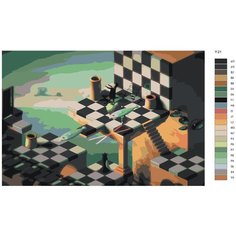 Картина по номерам Y-21 "Репродукция Сальвадора Дали-Шаxматная доска " 80x120 Brushes Paints