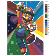 Картина по номерам Y-673 "Super Mario (супер Марио). Радостный Марио" 70x110 Brushes Paints