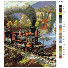 Картина по номерам W-184 "Паровоз на угле" 80x100 Brushes Paints