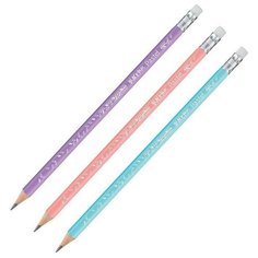 Набор чернографитных (простых) карандашей Maped BlackPeps Pastel (НВ, с ластиком, трехгранные) 3шт.