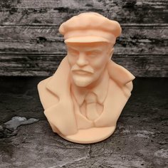 Бюст В. И. Ленин в кепке 10 см неокрашенный статуэтка из смолы для росписи G Gmodels