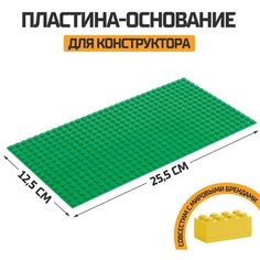 Пластина-основание для конструктора, 25,5 х 12,5 см, цвет зелёный NO Name