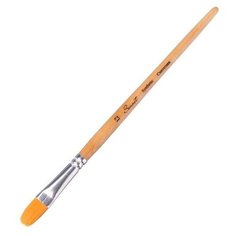 Кисть Синтетика Овальная ЗХК "Сонет" №12 (12 мм), короткая ручка пропитана лаком Невская палитра