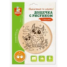 Дощечка для выжигания "Совушки" (круг 130 мм, конверт) Тридевятое царство