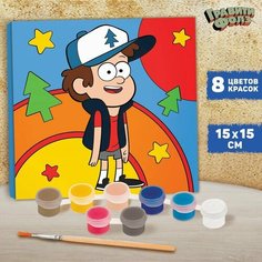 Роспись по холсту "Диппер" 15х15 см, Гравити Фолз Disney