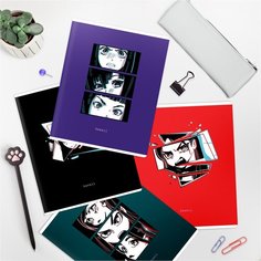 Тетрадь 48л, А5, клетка MESHU "Kawaii", матовая ламинация, выборочный УФ-лак - 10 шт.