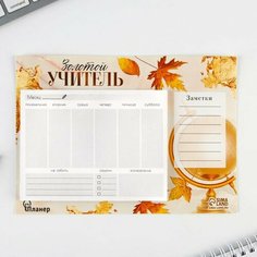 Планинг на магнитах с отрывными листами «Золотой учитель», 50 листов, 19,5 х 14 см (размер части для заполнения 13 х 9,5 см). Art Fox