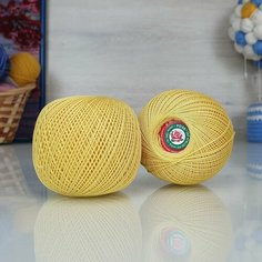 Пряжа ПНК им. С. М. Кирова Роза (ПНК), св. горчица - 0302, 100% мерсеризованный хлопок, 6 мотков, 50 г, 330 м.