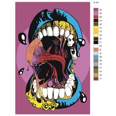 Картина по номерам X-197 "Рот" 50x70 Brushes Paints