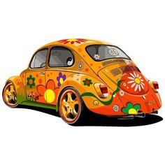Картина по номерам Хиппи кар (Фольксваген Жук) - 8561 Г 30x40