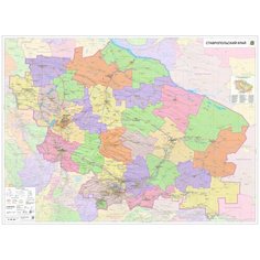Настенная карта Ставропольского края 150 х 205 см (на самоклеющейся пленке) Нет бренда