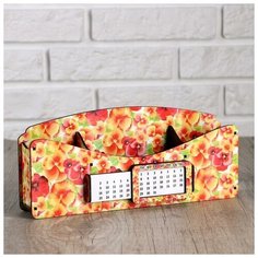 Органайзер для канцелярных предметов "Фиалка", с вечным календарём , 1 шт. Дарим красиво