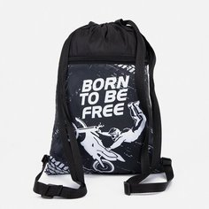 Мешок для обуви, отдел на шнурке, наружный карман, цвет чёрный Sacvoyage