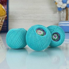 Пряжа ПНК им. С. М. Кирова Ирис набор 6 шт, айсберг - 3506, 100% мерсеризованный хлопок, 6 мотков, 25 г, 150 м.