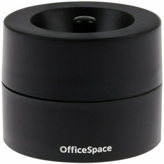 Скрепочница магнитная OfficeSpace, без скрепок, черная, картонная коробка, 331462 Спейс