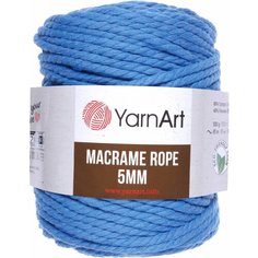 Пряжа YarnArt Macrame Rope 5mm темно-голубой (786), 60%хлопок/ 40%вискоза/полиэстер, 85м, 500г, 1шт