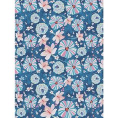 Отрезная ткань для мебели Ambesonne "Полосатые цветы" метражом для рукоделия и шитья, оксфорд, 155 см