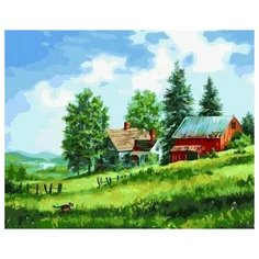 Картина по номерам на холсте с деревянным подрамником Деревенька Нет бренда