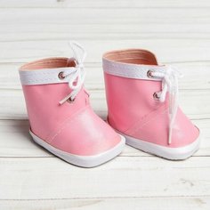 Ботинки для куклы «Завязки», длина подошвы: 7,5 см, 1 пара, цвет нежно-розовый NO Name