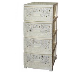 Комод ажур слоновая кость 4-х секц РОССПЛАСТ