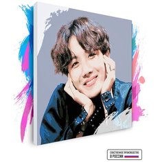 Картина по номерам на холсте BTS J-Hope Smile, 80 х 80 см Красиво Красим