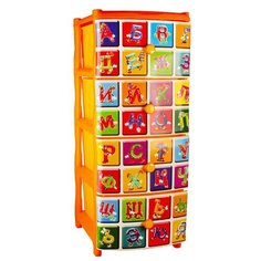 Комод пластиковый Эльфпласт №3 Алфавит Orange 301о Elfplast