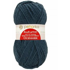 Пряжа "Осенняя" 25% шерсть, 75% ПАН 150м/200гр (255-Джинсовый) Пехорка