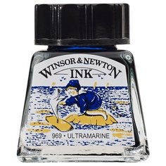 Тушь Winsor&Newton для рисования, ультрамариновый, флакон c пипеткой 14мл